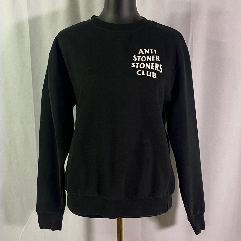 Anti Stoner Stoners Club Black Long Sleeve Crewneck Sweatshirt